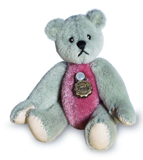 Teddy Hermann Mini Teddy 6 cm dunkelgrau rosé